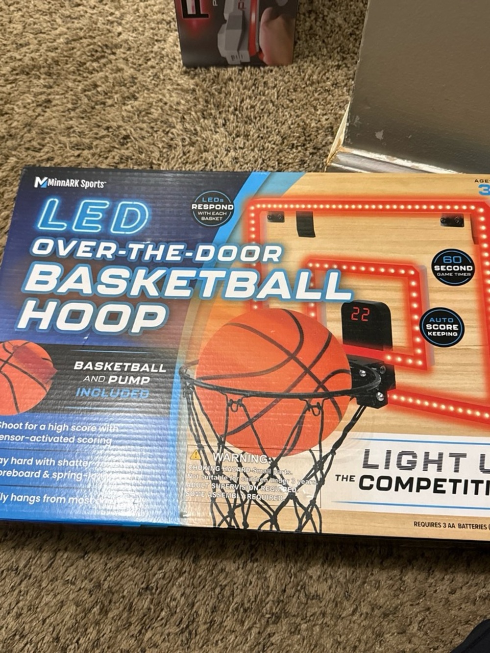 LED Over-the-Door Basketball Hoop - Orange